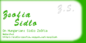 zsofia sidlo business card